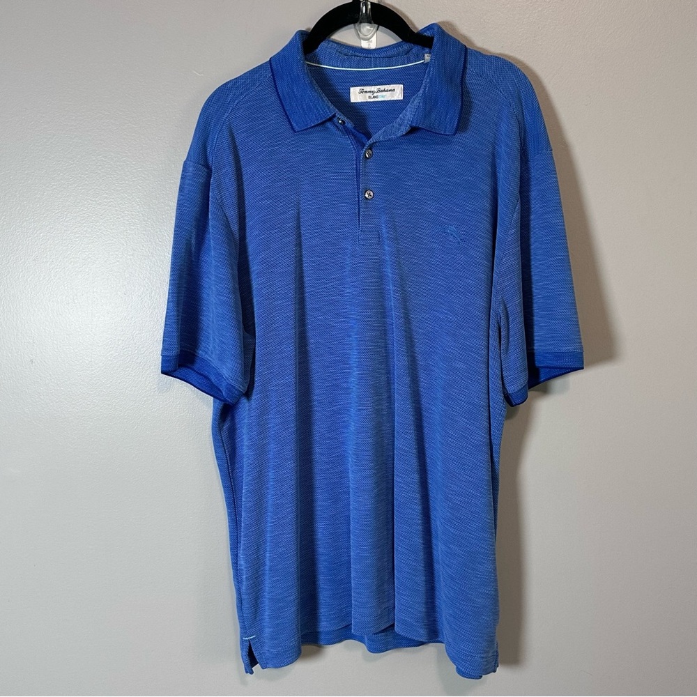 Tommy Bahama Island Zone Polo Shirt Mens XL Blue Logo Lightweight